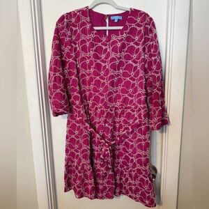 Draper James tie waist embroidered dress with pockets size XL